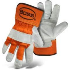 ORANGE LEATHER GLOVE MEDIUM