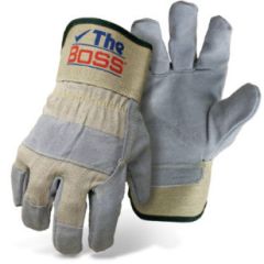 LEATHER PALM SAFETY CUFF GLOVE LARGE