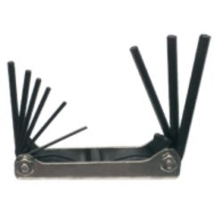 9PC. 5/64-1/4" FOLDING HEX KEY SET