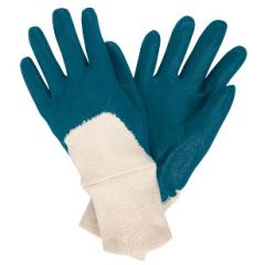 BLUE NITRILE PALM COATED GLOVE-LARGE
